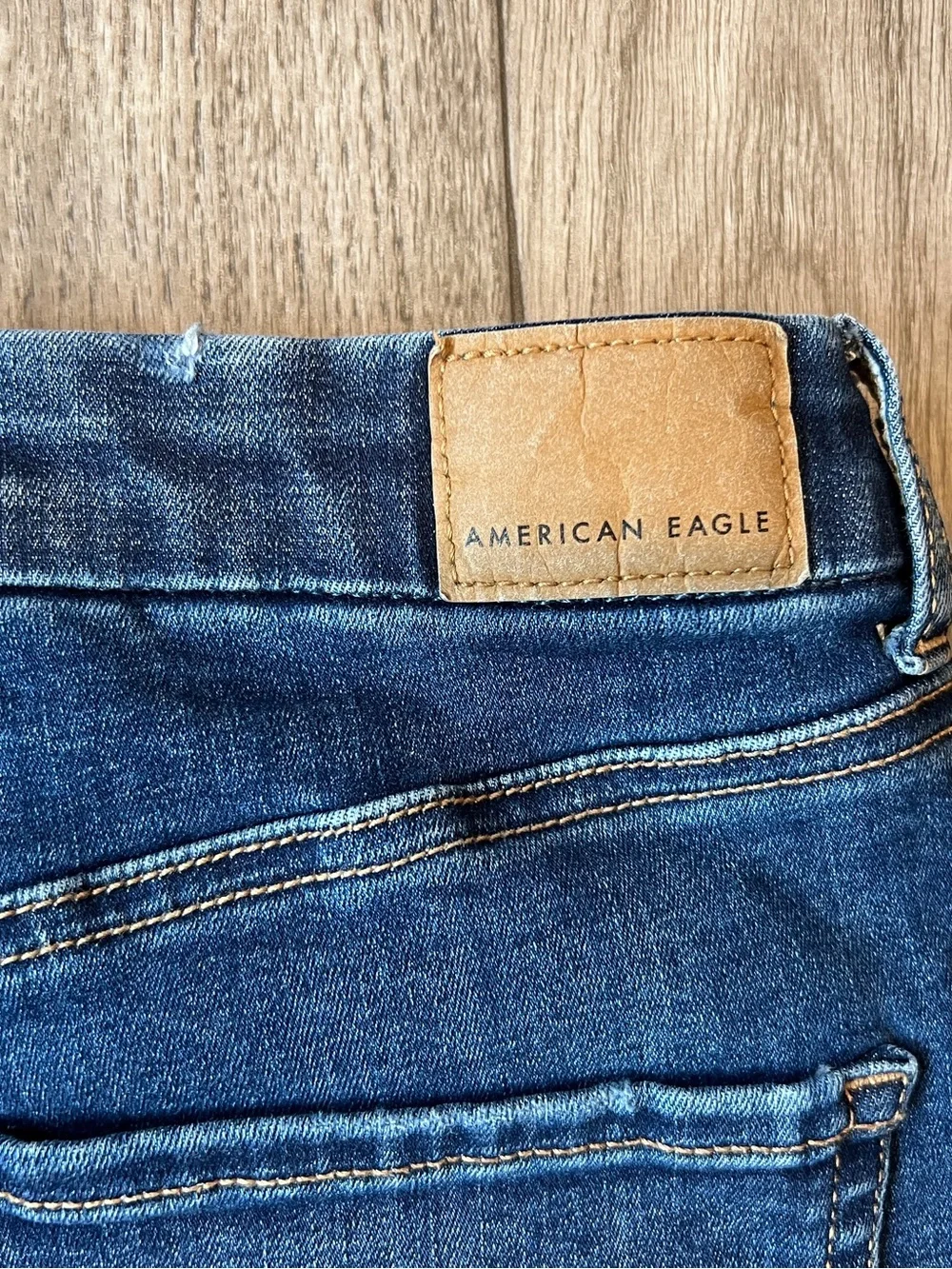 American Eagle Next Level Stretch Distressed High Rise Denim Shorts Size 6